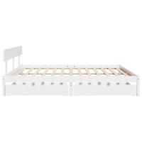 Bedframe zonder matras massief grenenhout wit 180x200 cm - thumbnail