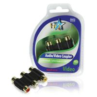 Koppelstuk 3x RCA vrouwelijk - 3x RCA vrouwelijk AV - thumbnail