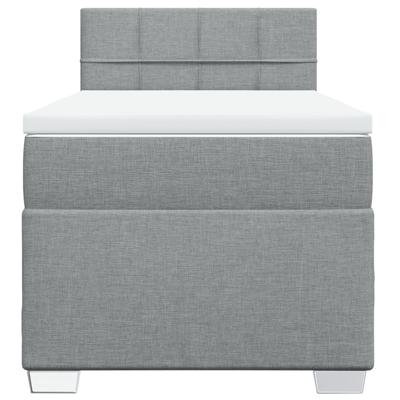 Boxspring met matras stof lichtgrijs 120x200 cm - thumbnail