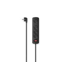 Hama Stekkerdoos 4-voudig Schakelaar Wandmontage 1,5 M Zwart - thumbnail