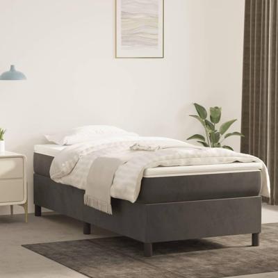 Boxspringframe fluweel donkergrijs 90x200 cm Boxspringframe fluweel donkergrijs 90x200 cm