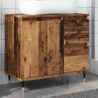 Badkamerkast 65x33x60 cm bewerkt hout oud houtkleurig - thumbnail