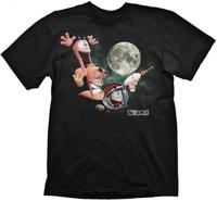 T-Shirt Worms - Three Worms Moon, black, - thumbnail