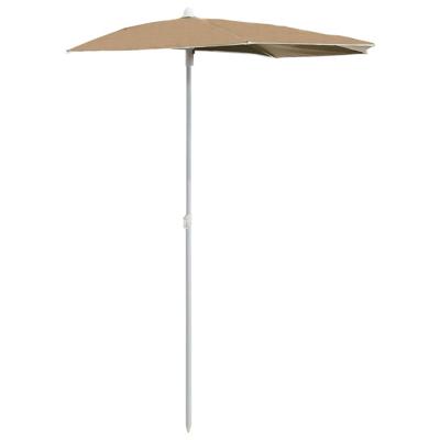 VidaXL Parasol half met paal 180x90 cm taupe