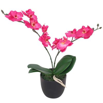 VidaXL Kunstplant orchidee met pot 30 cm rood
