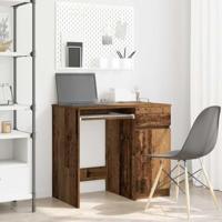 Bureau 86x49x76 cm spaanplaat oud hout - thumbnail