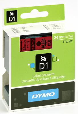 Labeltape dymo labelmanager d1 polyester 24mm rood Labeltape dymo labelmanager d1 polyester 24mm rood