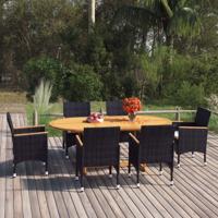7-delige Tuinset poly rattan zwart - thumbnail