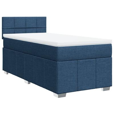 Boxspring met matras stof blauw 100x200 cm