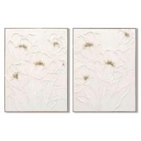 Schilderij Home ESPRIT Wit Blommor Shabby Chic 92 x 4,5 x 122 cm (2 Stuks) - thumbnail