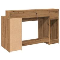 Bureau met LED-verlichting 140x55x91 cm hout artisanaal eiken - thumbnail