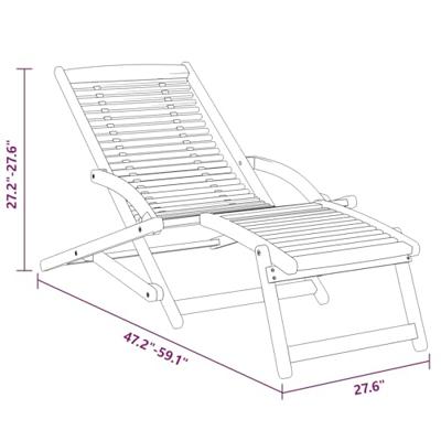 Terrasstoel met voetensteun massief acaciahout