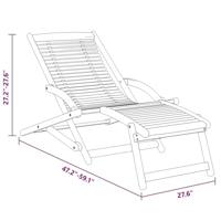 Terrasstoel met voetensteun massief acaciahout - thumbnail
