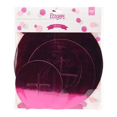 Etagere Karton 3 Laags Roze Etagere Karton 3 Laags Roze