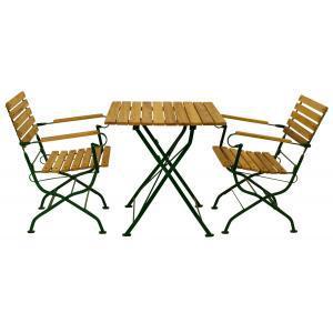 Bazel bistroset - Robina hout Platstaal - Bruin Groen Bazel bistroset - Robina hout Platstaal - Bruin Groen