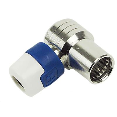 Hirschmann QFA 5 F-connector Male Wit / Blauw Hirschmann QFA 5 F-connector Male Wit / Blauw