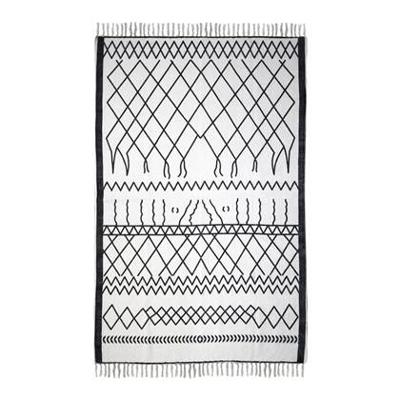 HSM Collection vloerkleed Borris - zwart/wit - 180x120 cm