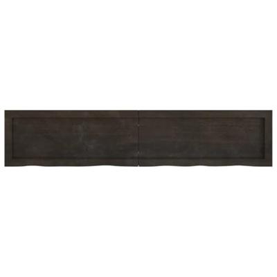 VidaXL Wastafelblad 140x30x(2-6) cm behandeld massief hout donkerbruin