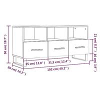 Tv-meubel 102x36x50 cm bewerkt hout grijs sonoma eikenkleurig - thumbnail