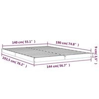 Bedframe massief grenenhout 140x190 cm - thumbnail