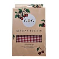 WOW Kersenpitkussen 20x30cm rood-wit - thumbnail