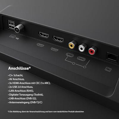 Dyon Ultimax 32H-TI-W LED-TV 80 cm 32 inch Energielabel F (A - G) DVB-C, DVB-S2, DVB-T, DVB-T2, HD ready, Smart TV, WiFi Zwart