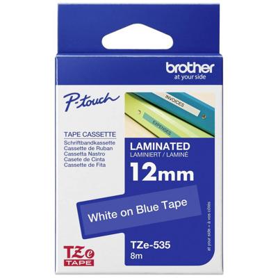Labeltape Brother TZe, TZ TZe-535 Kunststof Tapekleur: Blauw Tekstkleur:Wit 12 mm 8 m