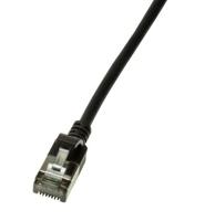 LogiLink CQ9013S RJ45 Netwerkkabel, patchkabel CAT 6A U/FTP 0.30 m Zwart Extreem dun, Vlambestendig, Flexibel, Folie afscherming, Halogeenvrij, Snagless, - thumbnail