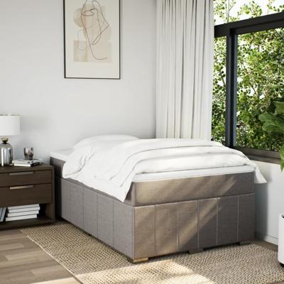 Boxspring met matras stof taupe 140x200 cm