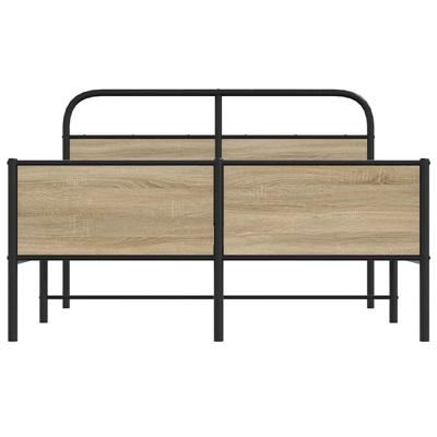Bedframe zonder matras metaal gerookt eikenkleurig 180x200 cm