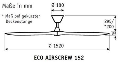 CasaFan ECO AIRSCREW 152 MW-MW Plafondventilator 28 W (Ø x h) 1520 mm x 275 mm Wit (mat) Met afstandsbediening, Met wintermodus CasaFan ECO AIRSCREW 152 MW-MW Plafondventilator 28 W (Ø x h) 1520 mm x 275 mm Wit (mat) Met afstandsbediening, Met wintermodus