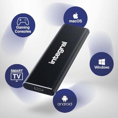 Integral USB-C SSD portable 500GB zwart SlimXpress 3.0 - 9500350