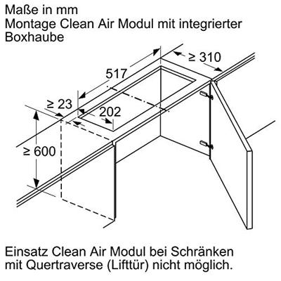 Bosch DWZ1IX1C6 Afzuigkap geïntegreerd