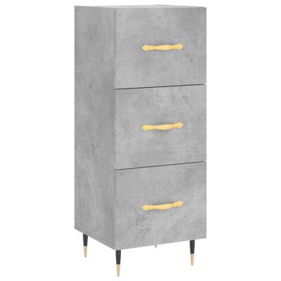 Hoge kast 34,5x34x180 cm bewerkt hout betongrijs - thumbnail