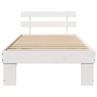 Bedframe met hoofdeinde Wit 90 x 190 cm Massief grenenhout - thumbnail