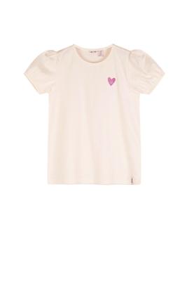 NoNo zomer t-shirt meisjes - ivoor wit - pofmouw - Karen