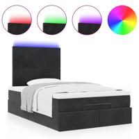 Ottoman bed met matrassen en LED's 80x200cm fluweel zwart - thumbnail