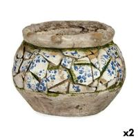 Decoratief tuinfiguur Ibergarden Polyresin Vaas 28 x 19,5 x 28 cm (2 Stuks) - thumbnail
