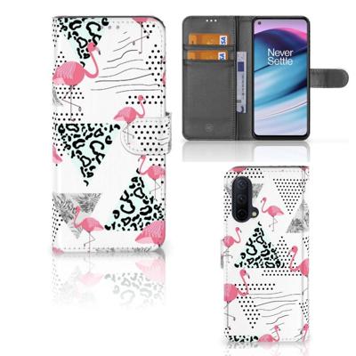 OnePlus Nord CE 5G | Telefoonhoesje | Met pasjeshouder | Flamingo Triangle