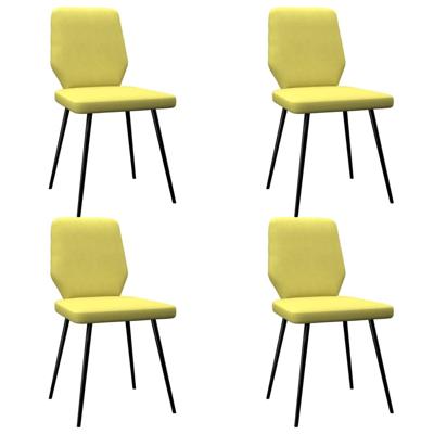 vidaXL Eetkamerstoelen 4 st stof limoengeel