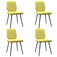 vidaXL Eetkamerstoelen 4 st stof limoengeel - thumbnail
