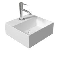 Fontein Salenzi Spy 30x30 cm Glans Wit (inclusief bijpassende waste) - thumbnail