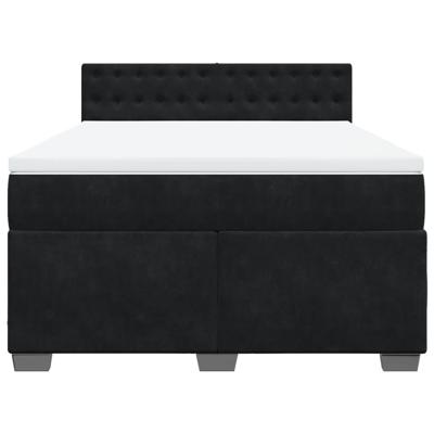 Boxspring met matras fluweel zwart 160x200 cm