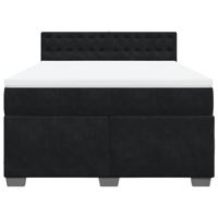 Boxspring met matras fluweel zwart 160x200 cm - thumbnail