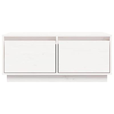 Salontafel 80x50x35 cm massief grenenhout wit