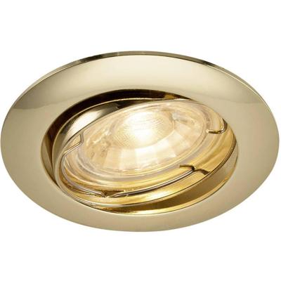 SLV Richtbare inbouwspotPika GU10 8,3cm rond messing - 1000720
