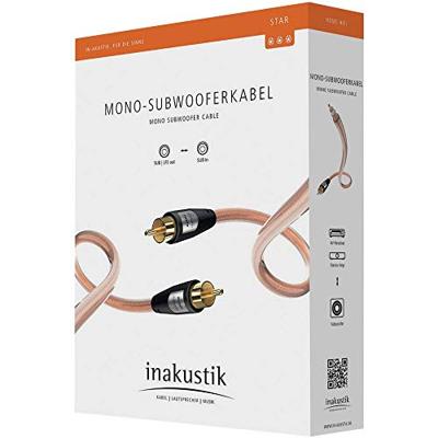 Inakustik 00308251 Cinch Audio Aansluitkabel [1x Cinch-stekker - 1x Cinch-stekker] 5.00 m Transparant Vergulde steekcontacten