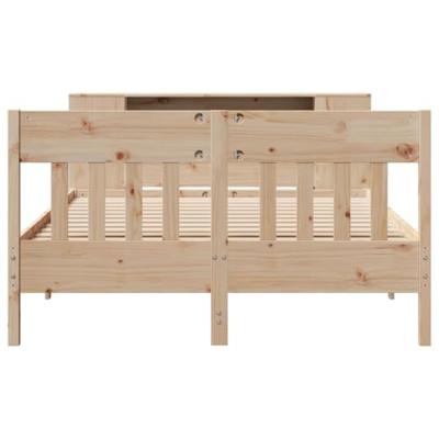 Bed met boekenkast zonder matras massief grenenhout 140x190 cm