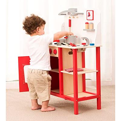 New Classic Toys houten Kinderkeuken Bon Appetit - Rood New Classic Toys houten Kinderkeuken Bon Appetit - Rood