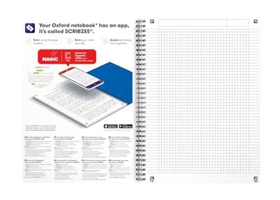 Oxford Office Essentials spiraalschrift, 180 bladzijden, ft A4, geruit 5 mm, zwart - thumbnail